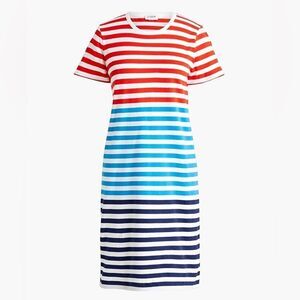 J Crew Factory mixed-stripe T-shirt dress s M NWT